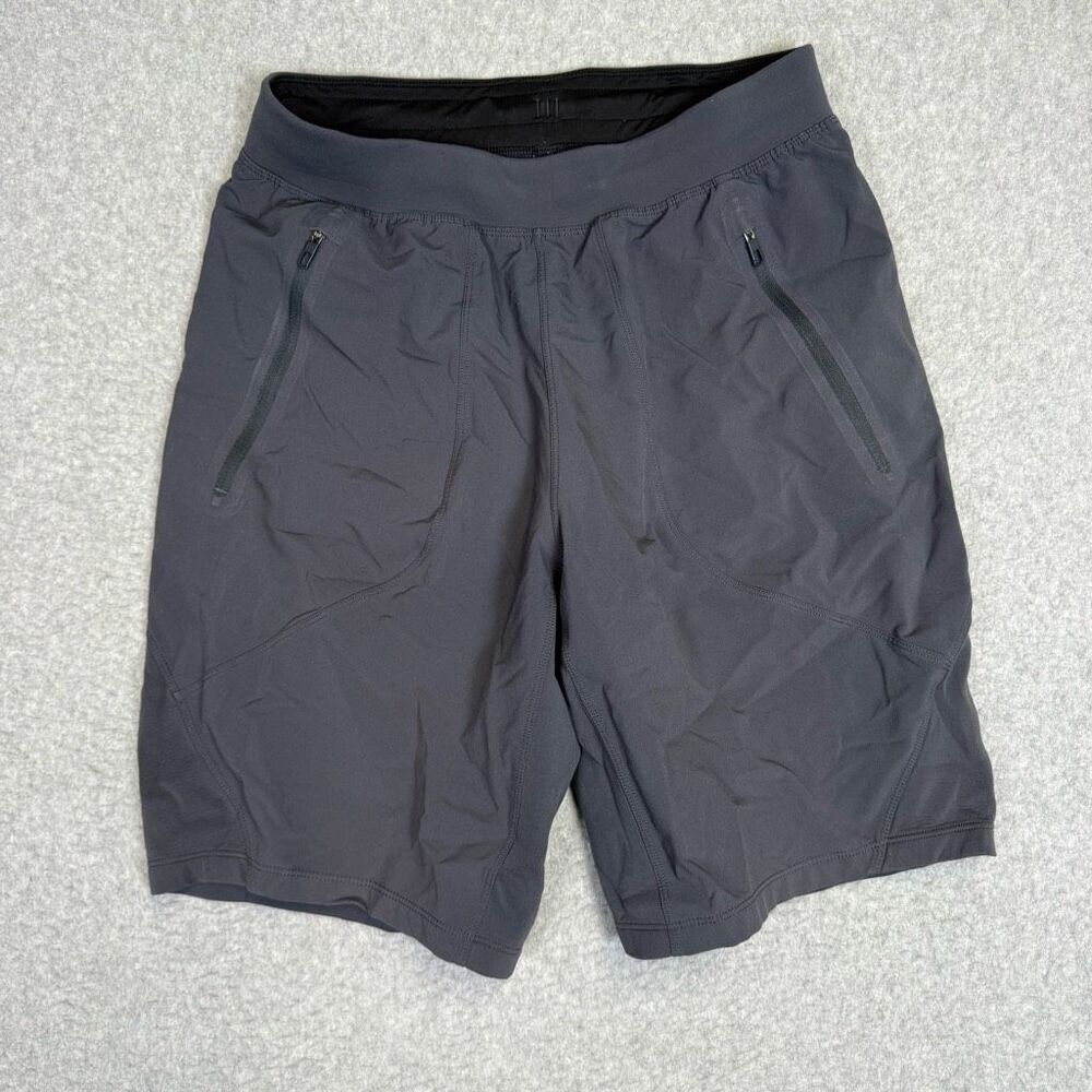 Mens Lululemon Athletic charcoal drawstring stretch gray 9 Inch Shorts Size M